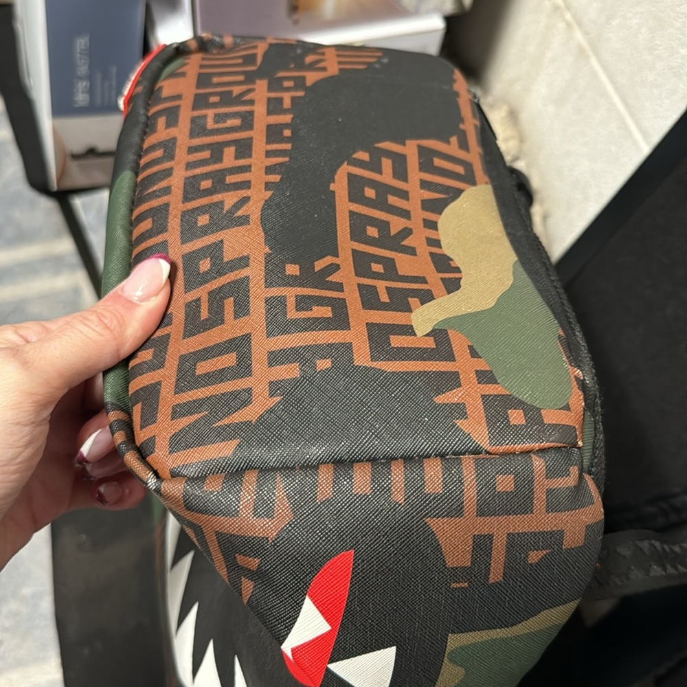 Sprayground Green and Red Shark Mouth Backpack - Picture 8 of 9